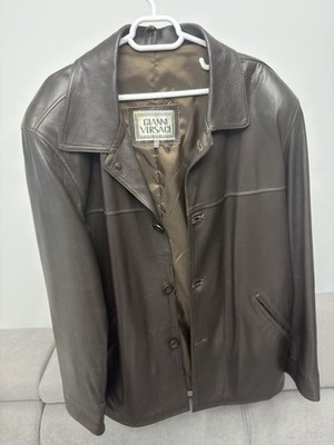 Versace - LEATHER LEATHER JACKET- Size M- GOOD CONDITION AUTHENTIC