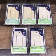 Leviton Decora 15A Lighted Rocker Switch 5572 Light Almond *Made in USA*Lot Of 5
