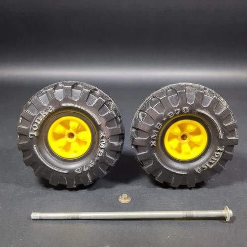 Mighty Tonka XMB-975 Axle Assembly Tires Wheels Cement Crane Dump Loader