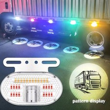 RSTOB 2x 24V LED Side Marker Lights Projector Pattern Waterproof Turn Signal