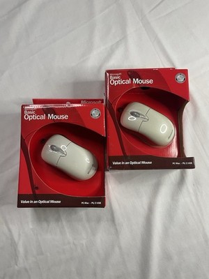 2-Microsoft Basic Optical Mouse Scroll Wheel PS/2 USB Wired Sealed  (READ!)