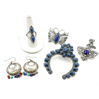 Carolyn Pollack Sterling Turquoise Lapis Pendant Earring Ring Lot of 5 #S4529 4