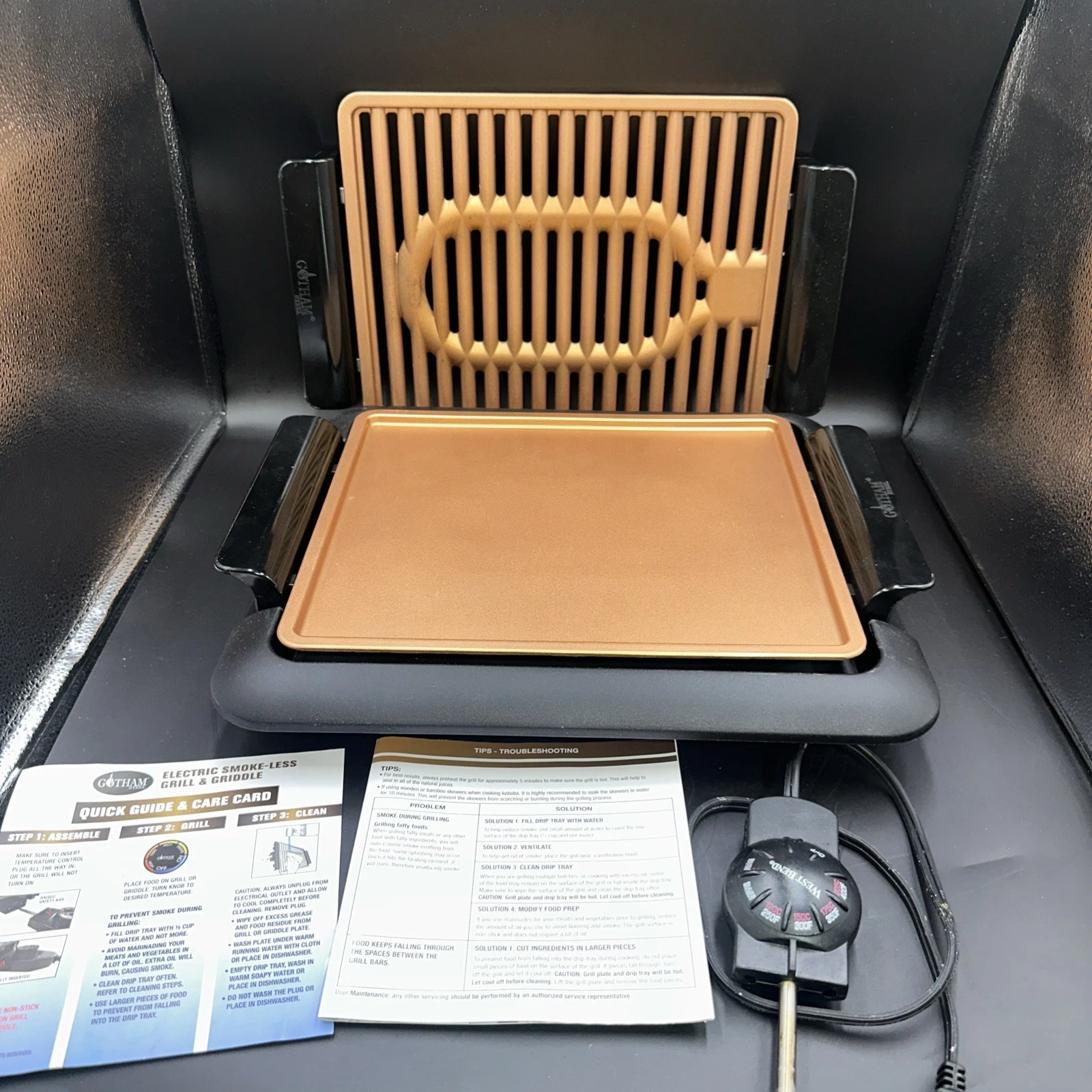 Gotham Steel Smoke-Less Electric Grill-Griddle Combination Non-Stick GENTLY USED