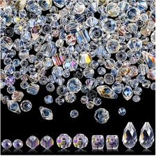 1280 Pcs Glass Beads Bulk Assorted Crystal Beads for Jewelry Making Faceted T...