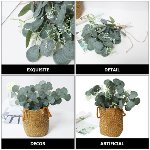 10 pezzi di simulazione fiore eucalipto foglie decorazioni per feste di nozze - Imagen 6 de 12