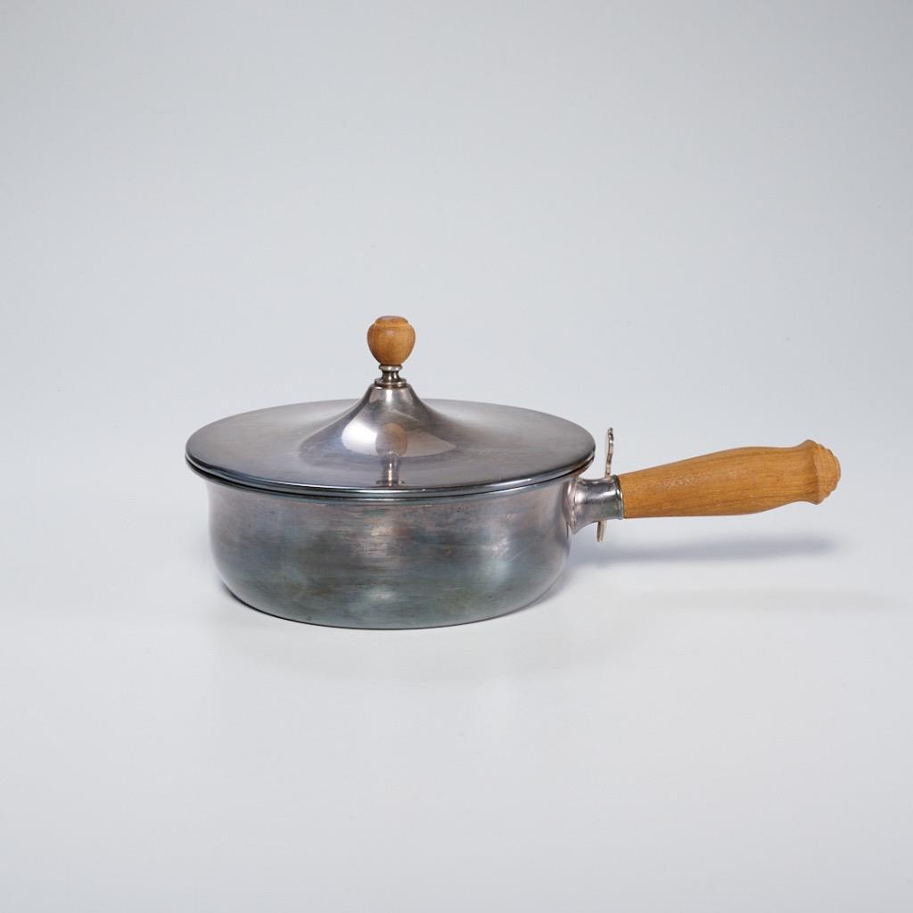 アメリカンアンティーク　everwear アルミニウム　鍋　シャビー GAB NS ALP Swedish Alpaca Silver Lidded Pot with Wood Handle