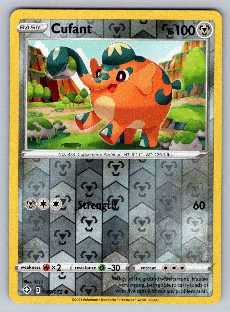 2021 Pokemon TCG Shining Fates NM Cufant Reverse Holo 49/72