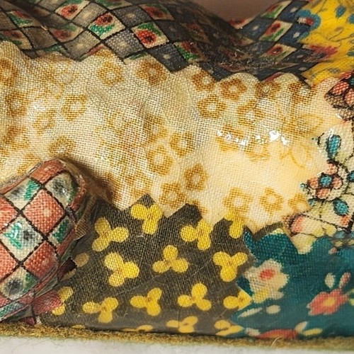 Vintage MAM Originals Decoupage Patchwork Calico Cat Door Stop Estate Find - Picture 15 of 16