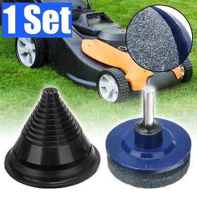 Blade Sharpening and Balancing Kit for Lawnmower Blades Black Doolland Rotary Blade Sharpener//Balancer Set Fits Most Power Drills With Chuck