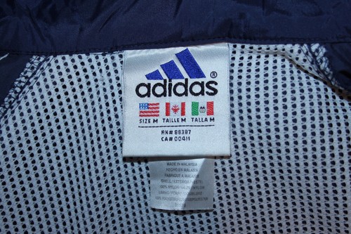 Chaqueta de entrenamiento de fútbol deportivo vintage azul oscuro Adidas talla M - Imagen 7 de 8