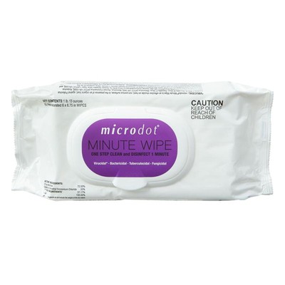 microdot Minute Wipe Surface Disinfectant Wipes 1 Pack - 60 Towelettes per Pack