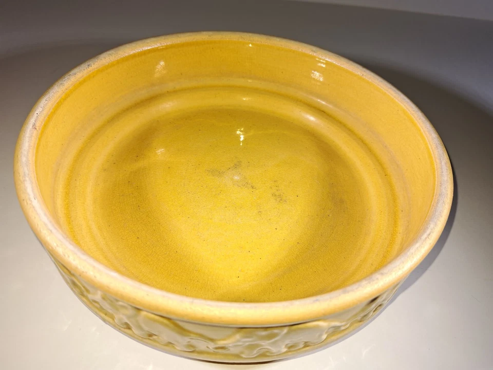 McCoy Rare * Yellow Elephants on Parade * Planter Bowl Early Stoneware - Image 4 of 4