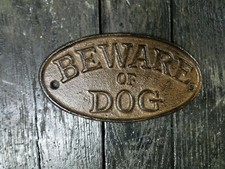 Cast Iron Beware of The Dog Plaque
