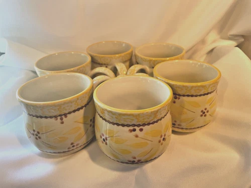 TEMPTATIONS OLD WORLD TARA 12 OZ COFFEE TEA MUG Cup CERAMIC FLORAL Set of 6