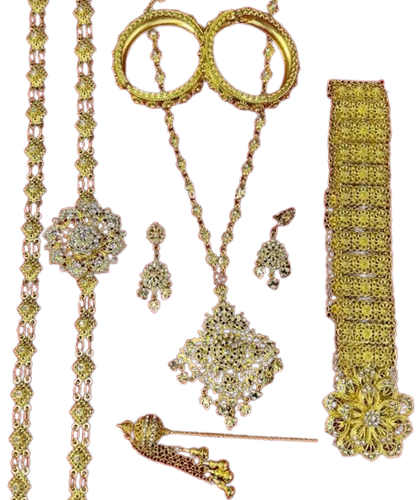 Tradicional oro/plata joyería tailandesa baile carnero disfraz vestido de novia ocasional - Imagen 5 de 8