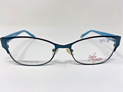 SOFIA VEGARA EYEWEAR EYEGLASSES FRAME ROXANA TEAL BLACK 53-17-135 HM :877
