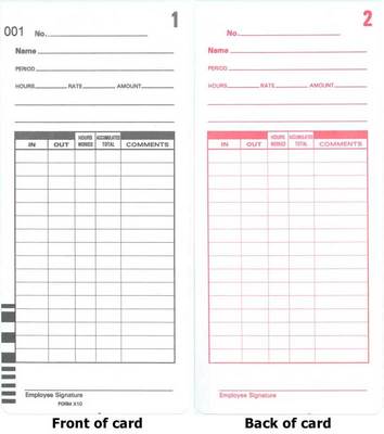 1000 COMPUMATIC X10 BARCODED TIME CLOCK CARDS FOR XL1000 / XL1000e