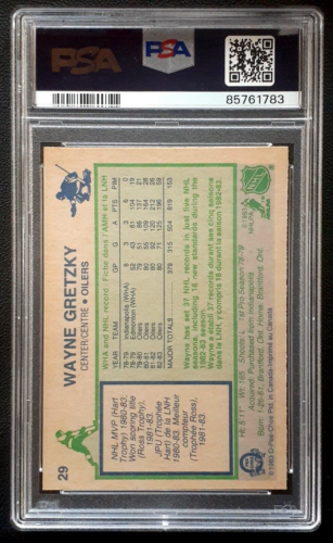 WAYNE GRETZKY 1983-84 O-PEE-CHEE 83-84 N°29 PSA 9 92442 - Photo 2 sur 2