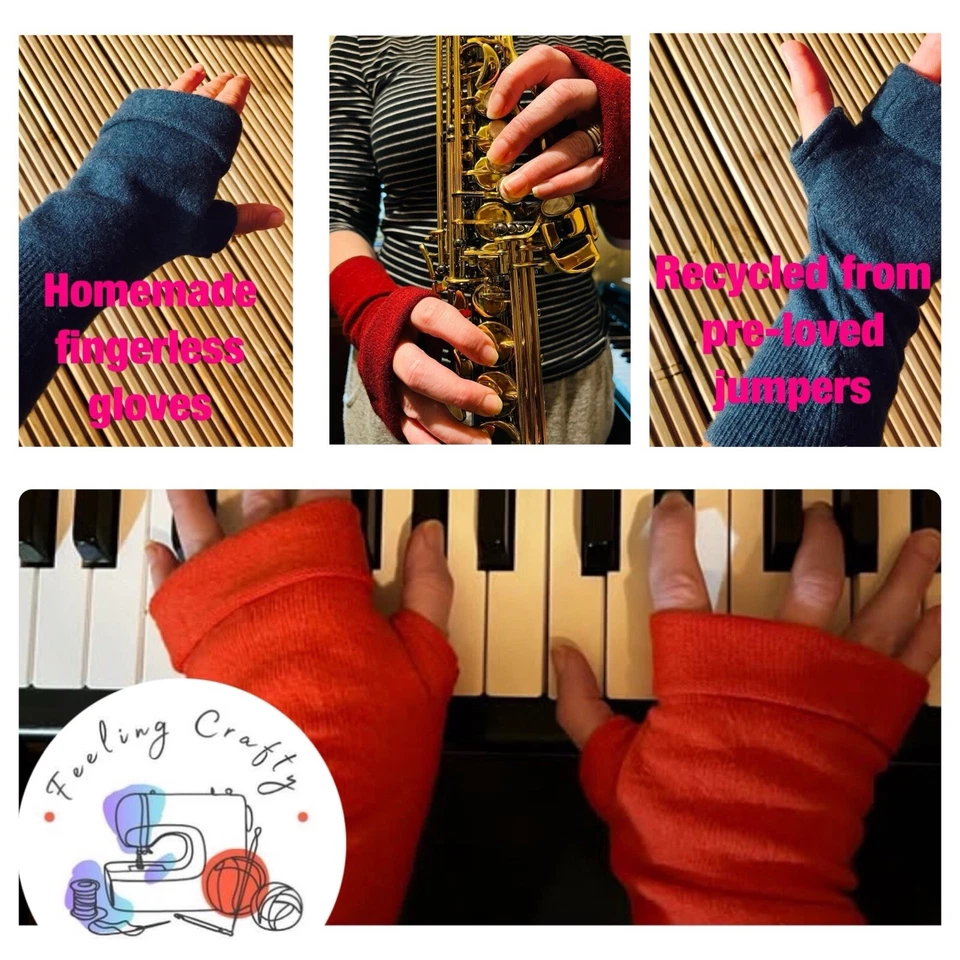 Luxury Pure Wool Fingerless Gloves  - Image 3 of 4