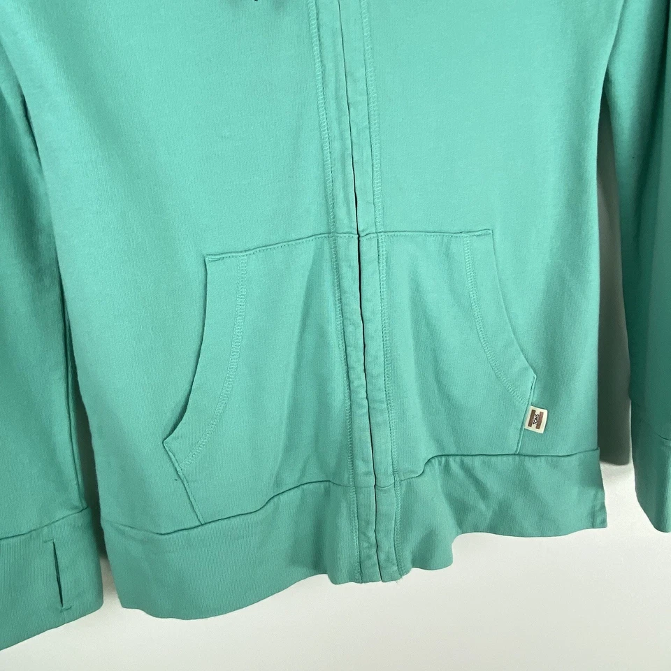 Chaqueta con capucha y cremallera completa pequeña Toms para mujer agujeros para el pulgar bolsillos verde espuma de mar Foto 4 de 4