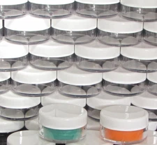 Plastic Cosmetic Jars Empty Beauty Lip Container White Lid 10 Gram Ml (500) 5066