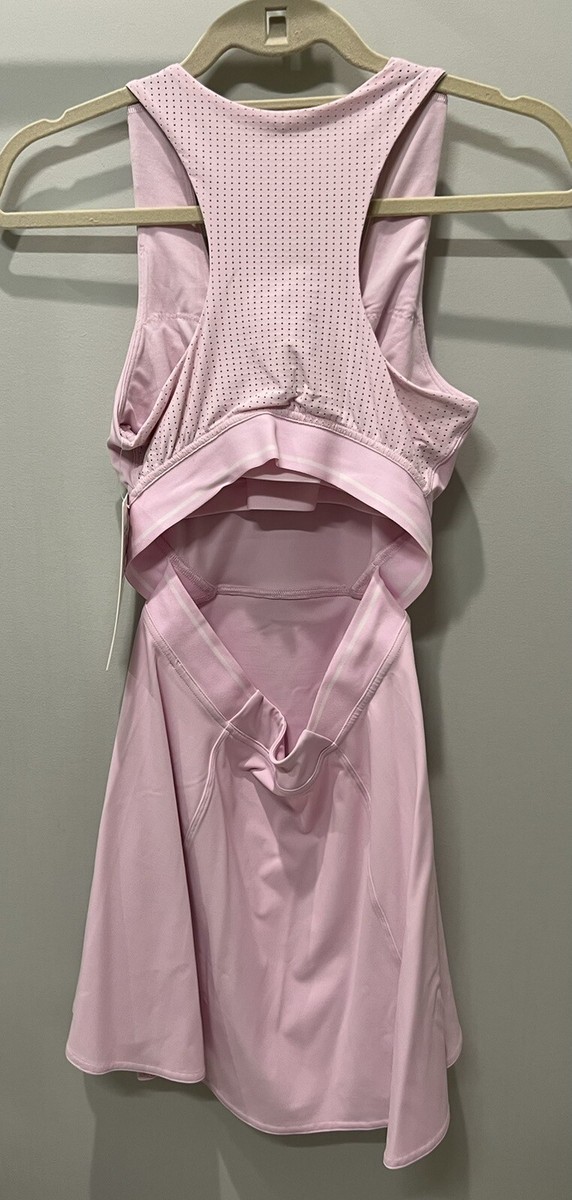 NWT Lululemon V Neck Racerback Tennis Dress Meadowsweet Pink And White ~ Sz  4 | eBay