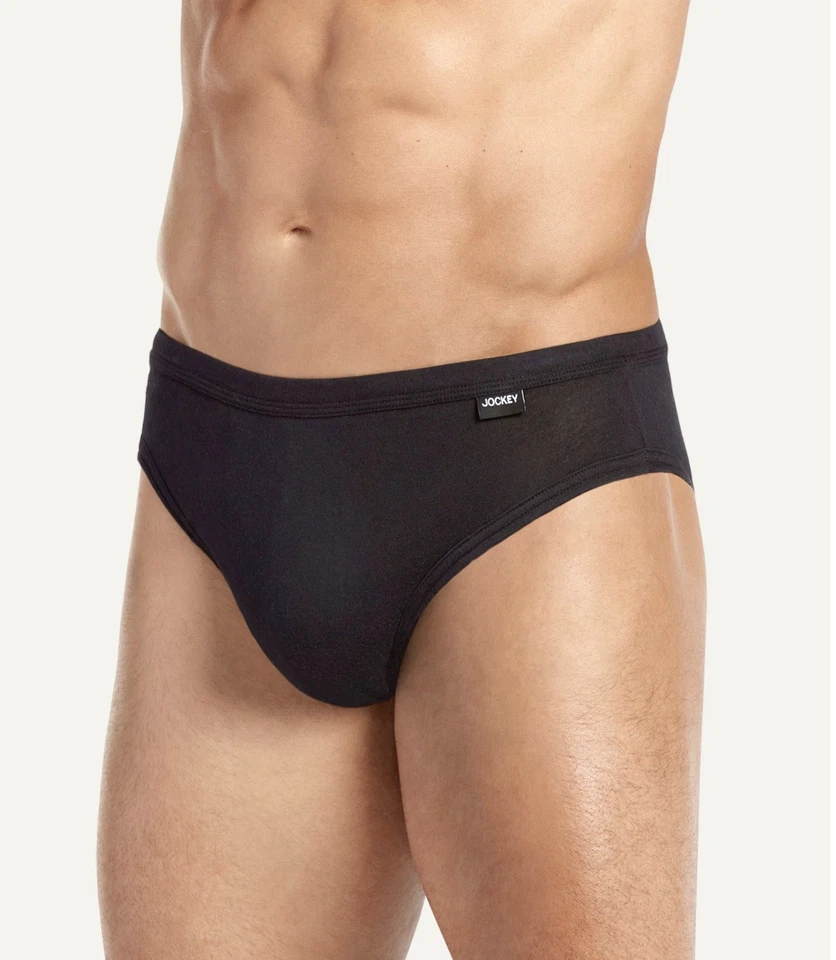 Nuevo paquete de 3 calzoncillos de bikini de color (negro) de jockey para hombre ropa interior 100 % algodón Foto 3 de 4