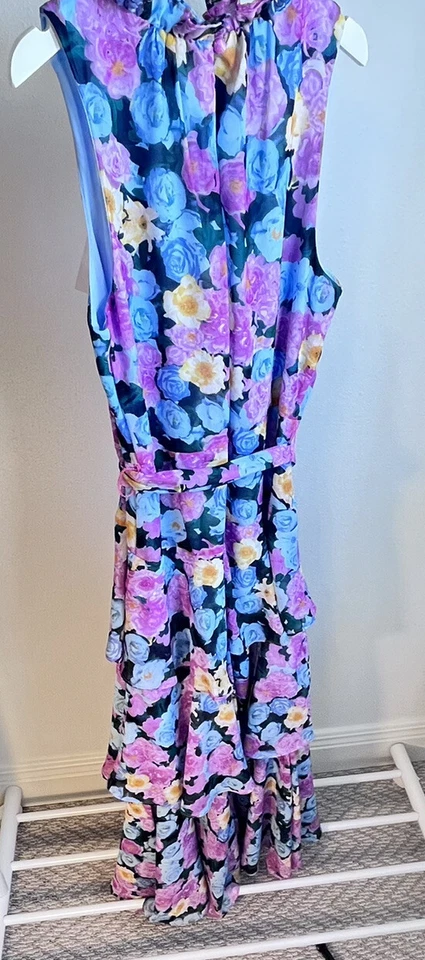 GB Niñas Vestido Gianni Bini 12 Rosa Azul Floral Sin Mangas Boda Verano $69 Foto 4 de 4