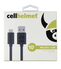 Cellhelmet Micro USB Charge/Sync Cable 10ft Round - Black
