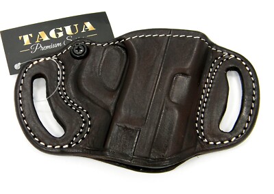 TAGUA Premium Right Hand Brown Leather Open Top Quick Draw Belt Holster - CHOOSE