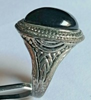 BEAUTIFUL POST MEDIEVAL VINTAGE SILVER SEAL RING WITH RARE STONE INSERT
