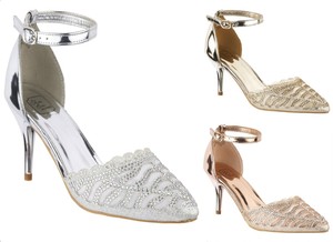 pointed court shoes with ankle strap