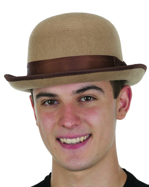 Adults Vintage Gentleman Tan Felt Bowler Derby Hat Costume Accessory eBay