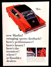 AMC Marlin Fastback Original 1965 Vintage Print Ad