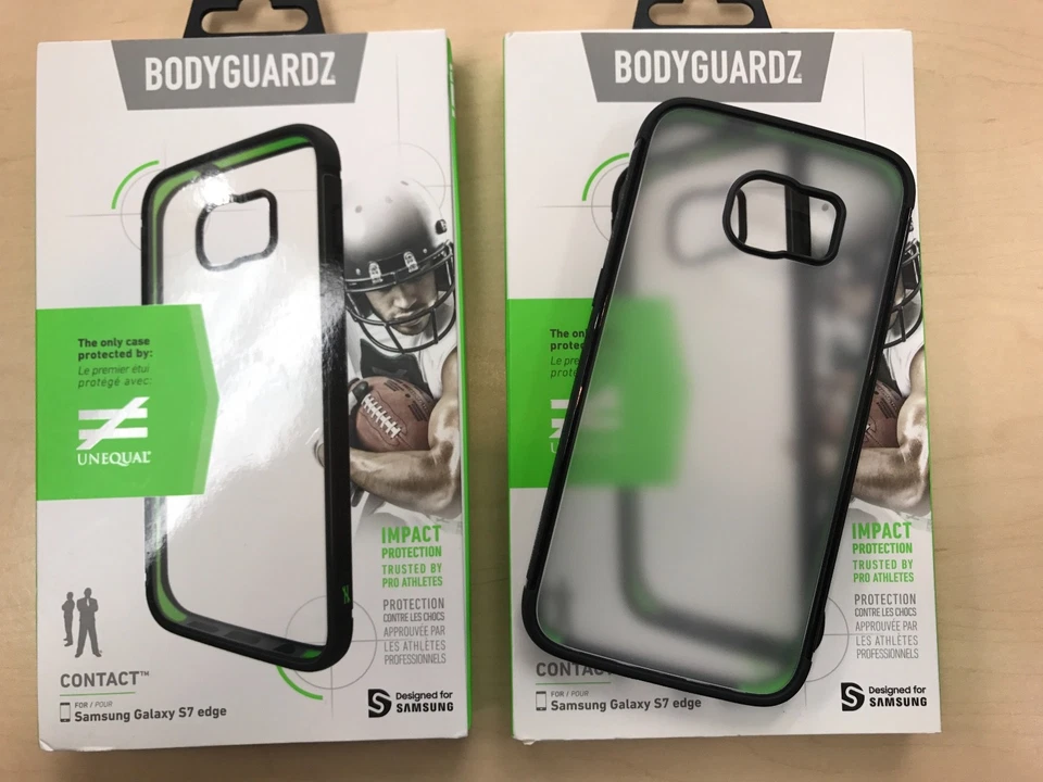 Capa de choque BodyGuardz Samsung Galaxy S7 Edge transparente/preta - Imagem 2 de 3