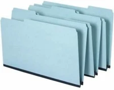Quill Legal 2 Inch Expansion File Folders - Light Blue - 1/3 Cut Tabs - 25 Ct Bx