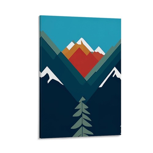 Lake Tahoe Usa Modern Illustration Skiing Canvas Poster Art Print Home Decor