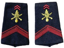 PAIRE DE FOURREAUX D'EPAULES 1ERE CLASSE FONCÉ INFANTERIE NEUFS ARMEE DE TERRE
