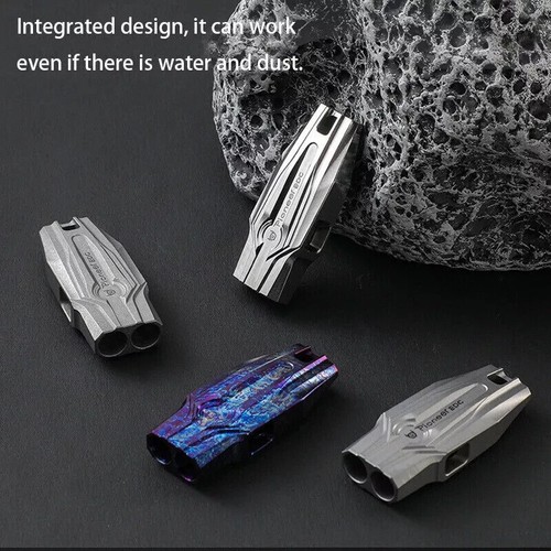 Titanium Alloy Double Tube Whistle 120DB Outdoor Survival EDC SOS High Frequency - 第 6/20 張圖片