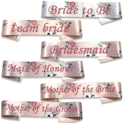 JUNGLEDRAGON HEN PARTY FLORAL TEAM BRIDE HEN NIGHT PARTY DO SASHES SASH RIBBON GIRLS NIGHT