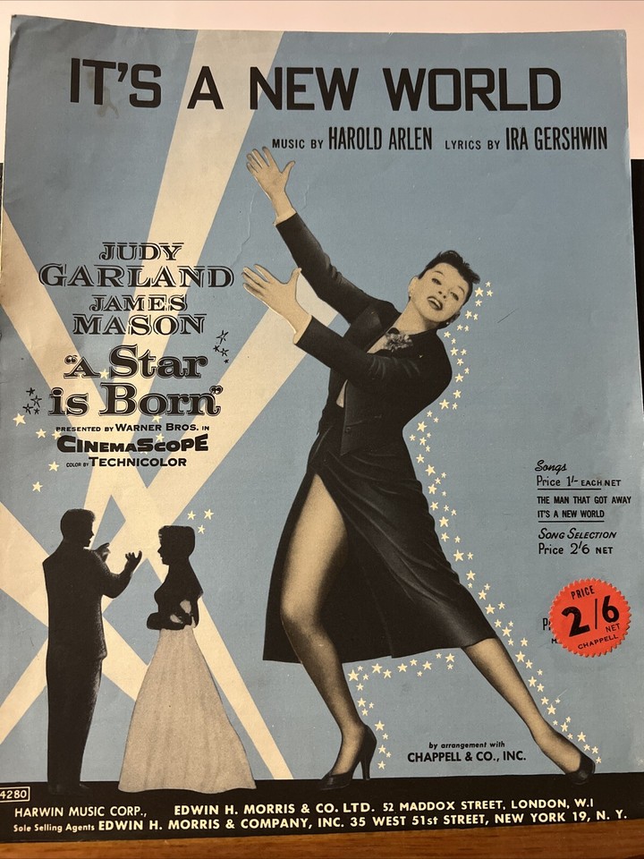 A Star Is Born Sheet Music "It's A New World" Judy Garland Rare eBay
