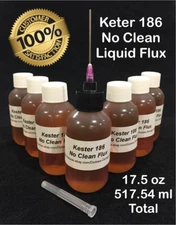 517.54ml / 17.5oz OF KESTER 186 RMA NO CLEAN LIQUID FLUX + NEEDLE TIP CAP