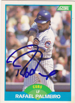 RAFAEL PALMEIRO CHICAGO CUBS SIGNED 1989 CARD BALTIMORE ORIOLES