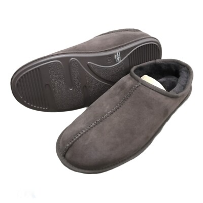 Kirkland Signature Men's Shearling Genuine Sheepskin Clog Slipper Brown | eBay