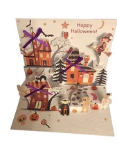 Halloween Pop Up Card Dracula Pumpkin Cat Owl Skeleton Owl Witch Bat Spooky Cute