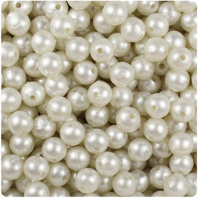BeadTin Pearl 8mm Round Plastic Craft Beads (300pcs) - Color choice
