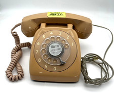 Vintage AUTOMATIC ELECTRIC Tan Rotary Dial Desk Phone Rare NO LETTERS USA