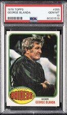 1976 TOPPS #355 GEORGE BLANDA PSA 10