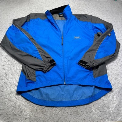 Helly Hansen Seven J Rain Jacket Blue Full Zip Convertable Mens Size Large L
