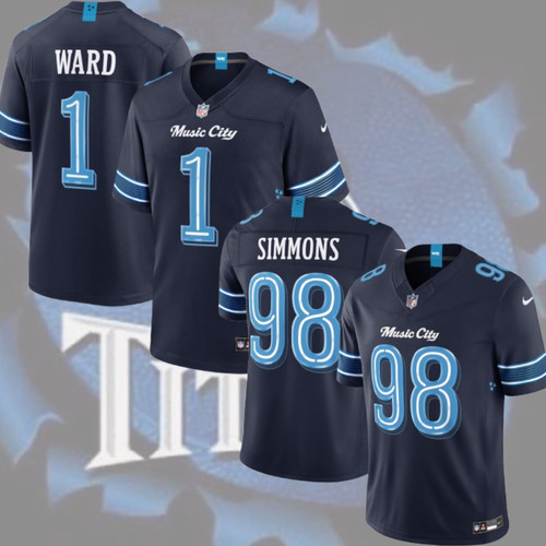 NEW Tennessee Titans Simmons Ward Player All Football Stitched Jersey Fan